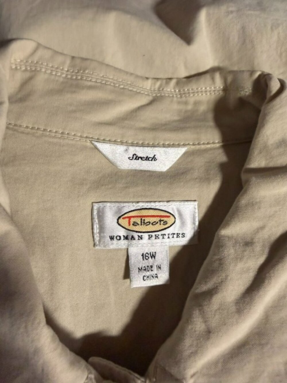 Talbots Khaki Button Down Jackey Size 16WP - Picture 7 of 7